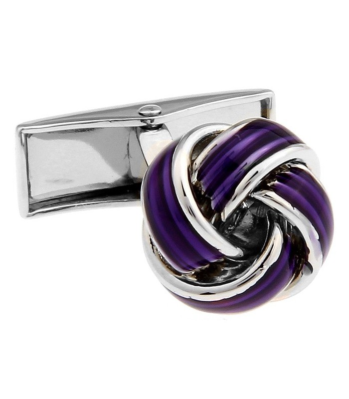 Gemelos Nudos Esmaltado Morado REF GE178