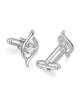 Gemelos para Boda Elegant Eye Crystal Steel Plated Cufflinks