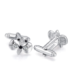 Gemelos para Boda Flower Star Crystal Steel Plated Cufflinks