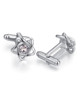 Gemelos para Boda Star Crystal Steel Plated Cufflinks