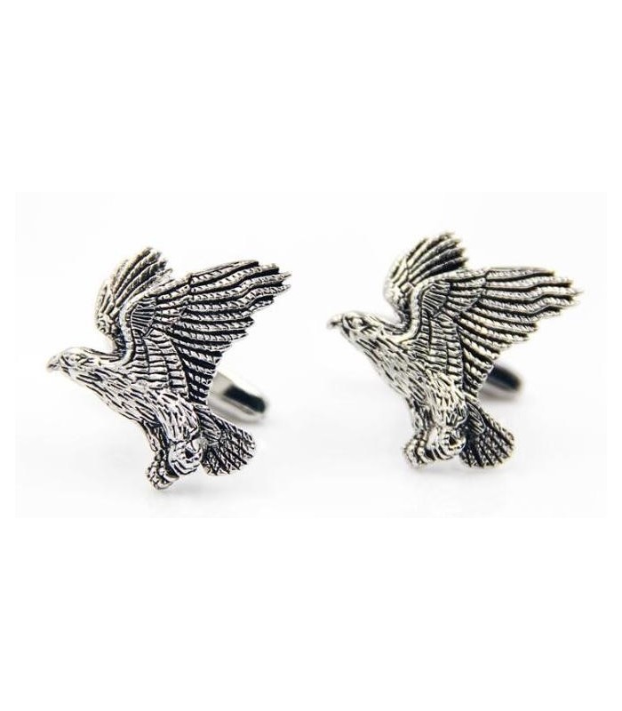 Gemelos para camisa Aguila en vuelo color acero y negro