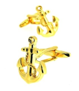 Gemelos para Camisa Ancla Marinera II Dorada