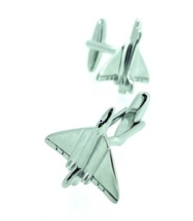 Gemelos para camisa Avión Bombardero Plateado