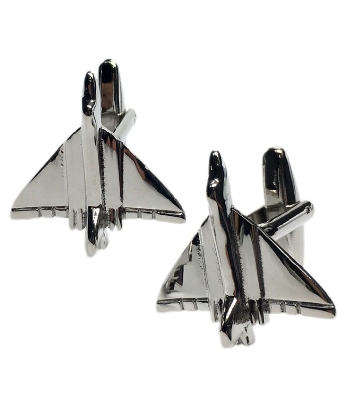 Gemelos para camisa Avión Bombardero Plateado