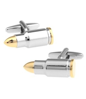 Gemelos para camisa Bala con punta Dorada