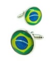 Gemelos para Camisa Bandera de Brasil Redonda