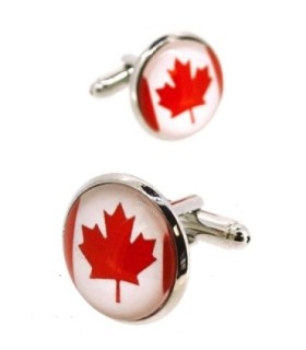 Gemelos para Camisa Bandera de Canada Redonda