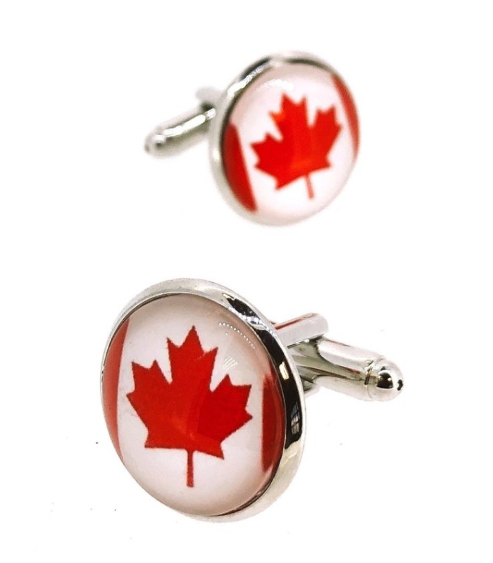 Gemelos para Camisa Bandera de Canada Redonda