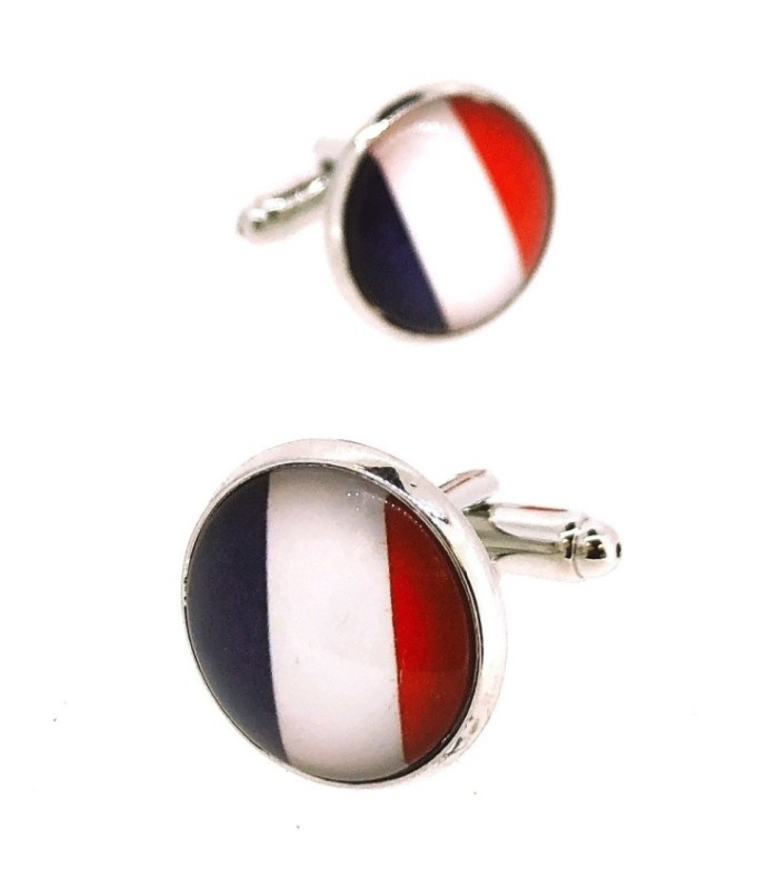 Gemelos para Camisa Bandera de Francia Redonda