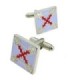 Gemelos para Camisa ‪Bandera del Batallón del Regimiento de Infantería de la Luisiana Plateado 1779-1781