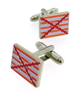 Gemelos para Camisa ‪Bandera del Tercio de la Felicísima Armada Plateado 1588