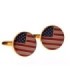 Gemelos para Camisa Bandera Estados Unidos Rounded Golden