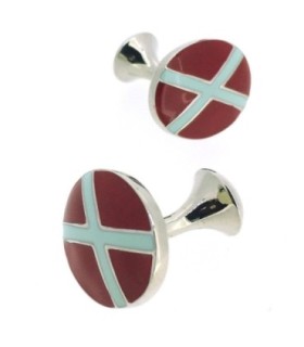 Gemelos para camisa Bandera Red and Blue Cross