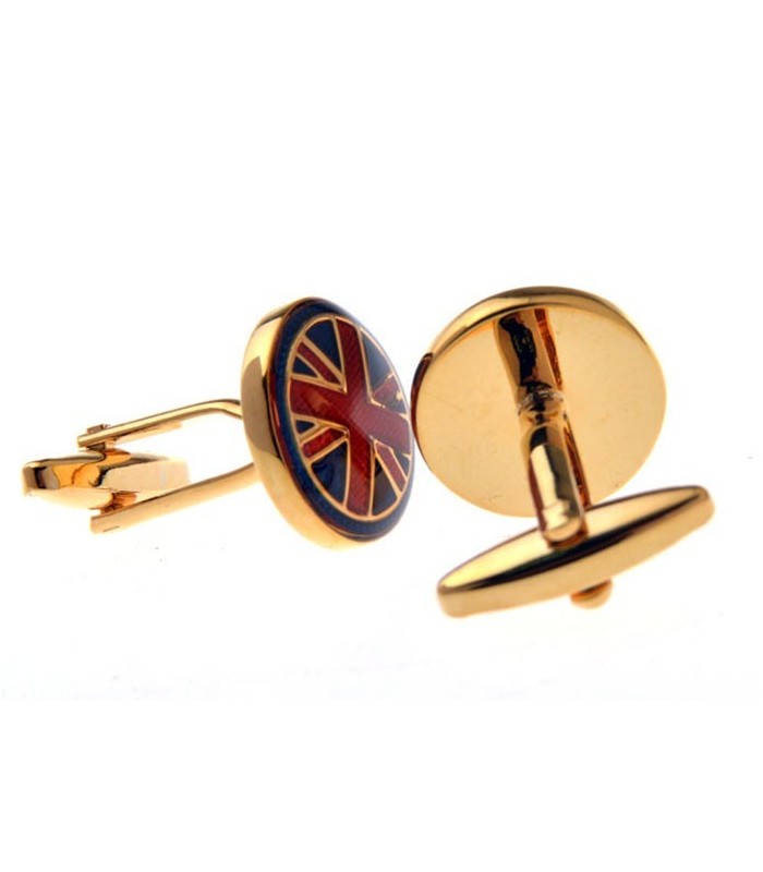 Gemelos para Camisa Bandera Reino Unido Esmaltada Golden