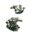 Gemelos para Camisa Barco Vikingo Acero Negro