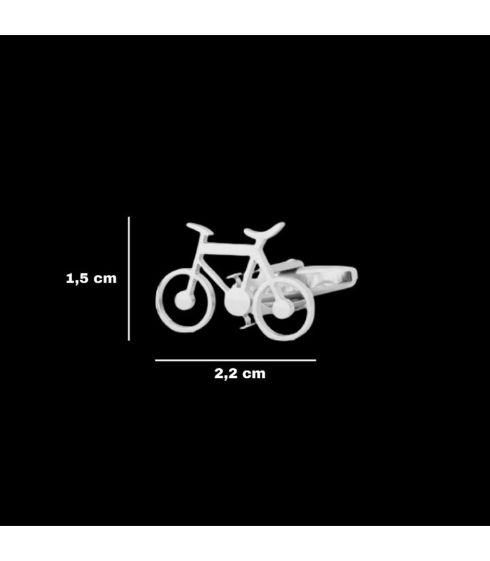Gemelos para Camisa Bicicleta Inox 22x15 mm