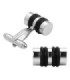Gemelos para Camisa Black Double Stripe Cilinder