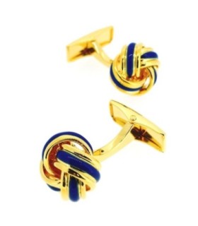Gemelos para Camisa Blue Elegant Golden Knot