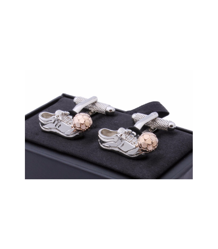 Gemelos para Camisa Bota y Balón Acero y Dorado