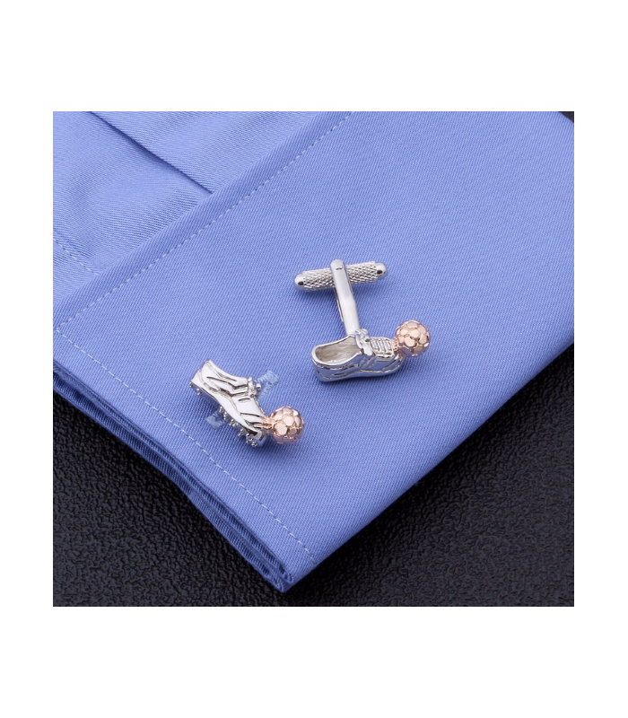 Gemelos para Camisa Bota y Balón Acero y Dorado