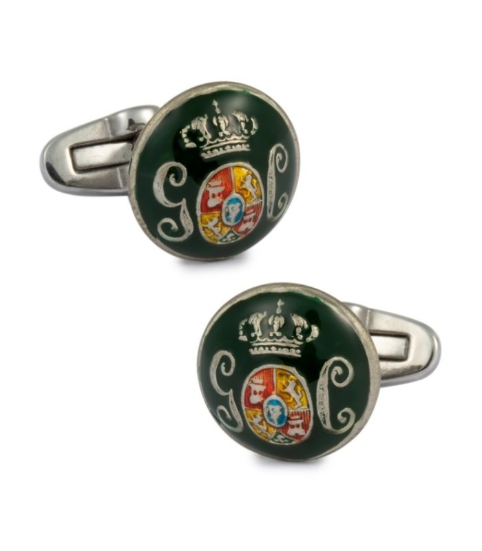 Gemelos para Camisa Boton Guardia Civil Original del S.XIX Color Verde