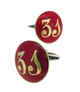Gemelos para Camisa Boton Guerrera Regimiento de Infanteria Mecanizada Asturias 31 Esmaltado Color Rojo
