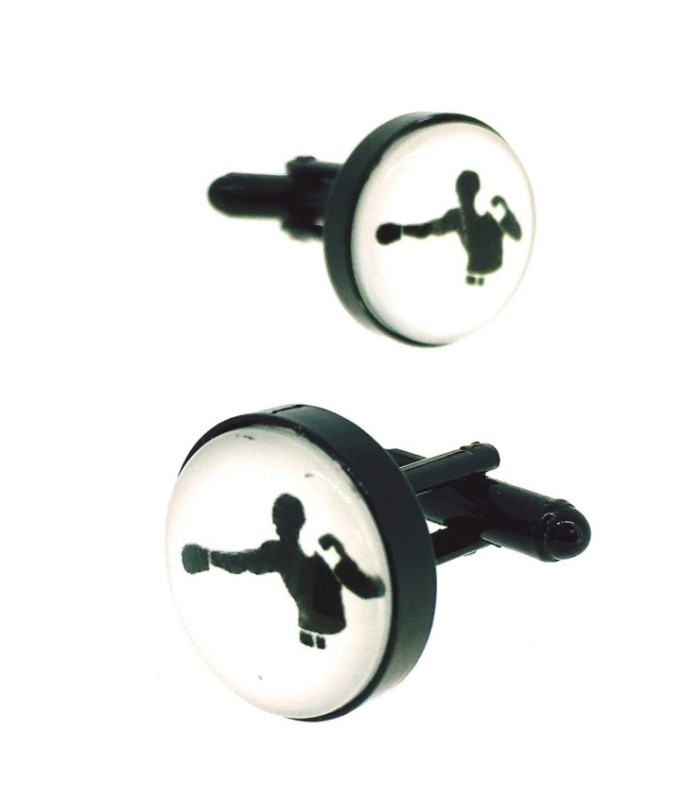 Gemelos para Camisa Boxeador Acero Negro