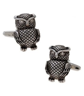 Gemelos para camisa Búho Acero