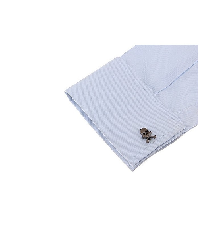 Gemelos para Camisa Calavera Acero Negro