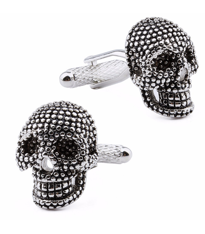 Gemelos para camisa Calavera Black and Steel Dotted