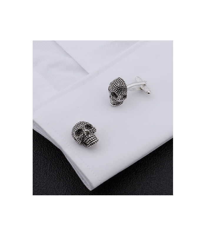 Gemelos para camisa Calavera Black and Steel Dotted
