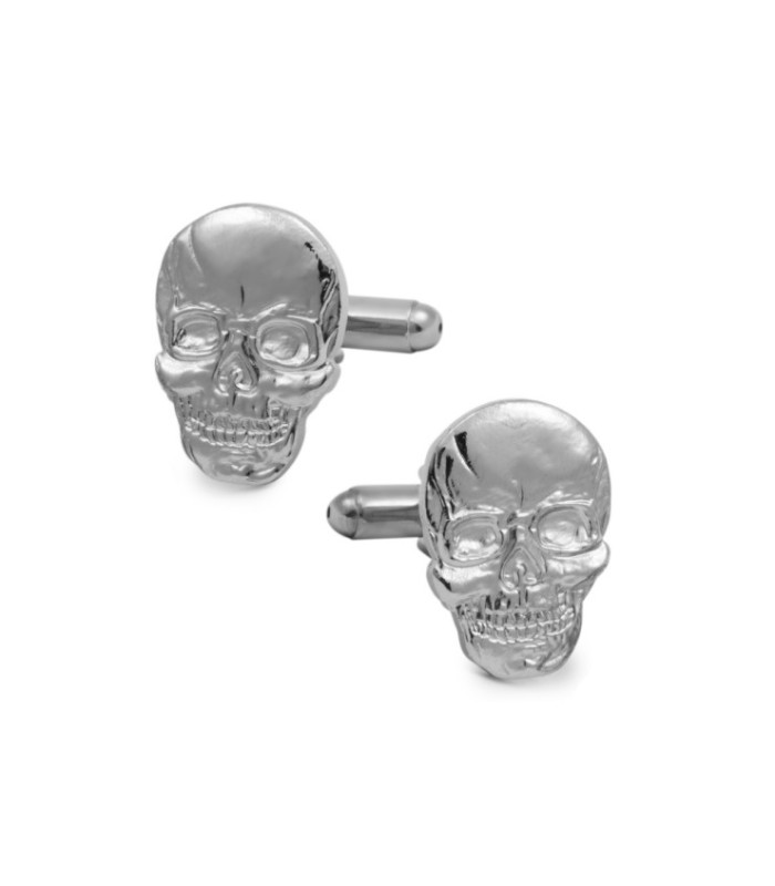 Gemelos para Camisa Calavera Plateada 18mm