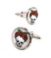 Gemelos para Camisa Calavera Tattoo con 3 rosas