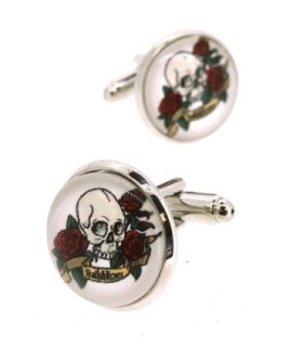 Gemelos para Camisa Calaveras Tattoo Skull   Roses