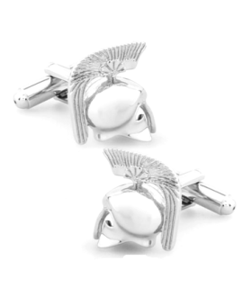 Gemelos para camisa Casco Espartano Acero Plateado