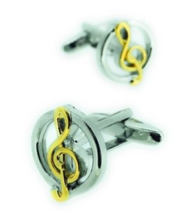 Gemelos para Camisa Clave de Sol Dorada