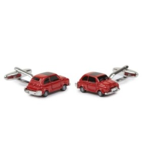 Gemelos para camisa Coche Fiat 500 Rojo 3D