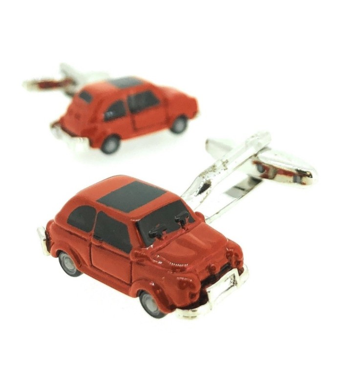 Gemelos para camisa Coche Fiat 500 Rojo 3D