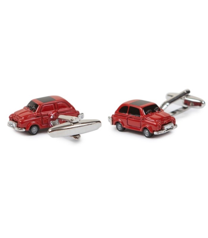 Gemelos para camisa Coche Fiat 500 Rojo 3D