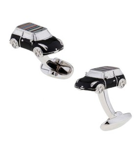 Gemelos para Camisa Coche Mini Negro con Techo Multicolor