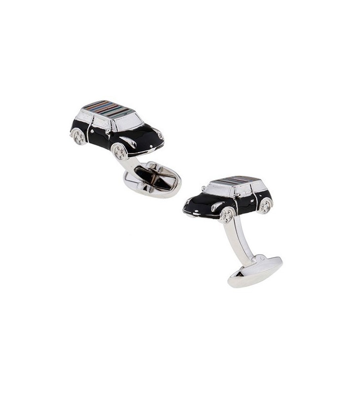 Gemelos para Camisa Coche Mini Negro con Techo Multicolor