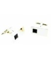 Gemelos para Camisa Cristal Negro Rectangular 20x10mm
