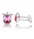 Gemelos para camisa Cristal Swarovski Pink Rose Wedding Cufflinks