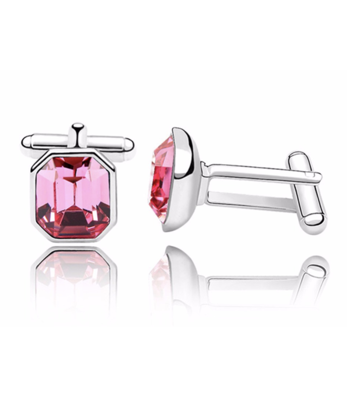 Gemelos para camisa Cristal Swarovski Pink Rose Wedding Cufflinks