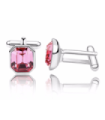 Gemelos para camisa Cristal Swarovski Pink Rose Wedding Cufflinks
