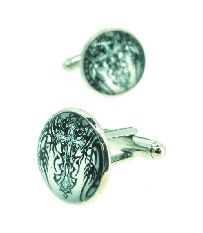 Gemelos para Camisa Cruz Blanca sobre Fondo Negro Modelo 2