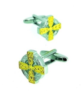 Gemelos para Camisa Cruz Celta Dorada 3D
