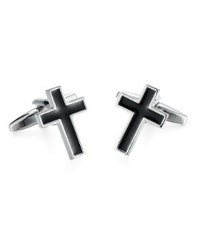 Gemelos para Camisa Cruz Cristiana Negra