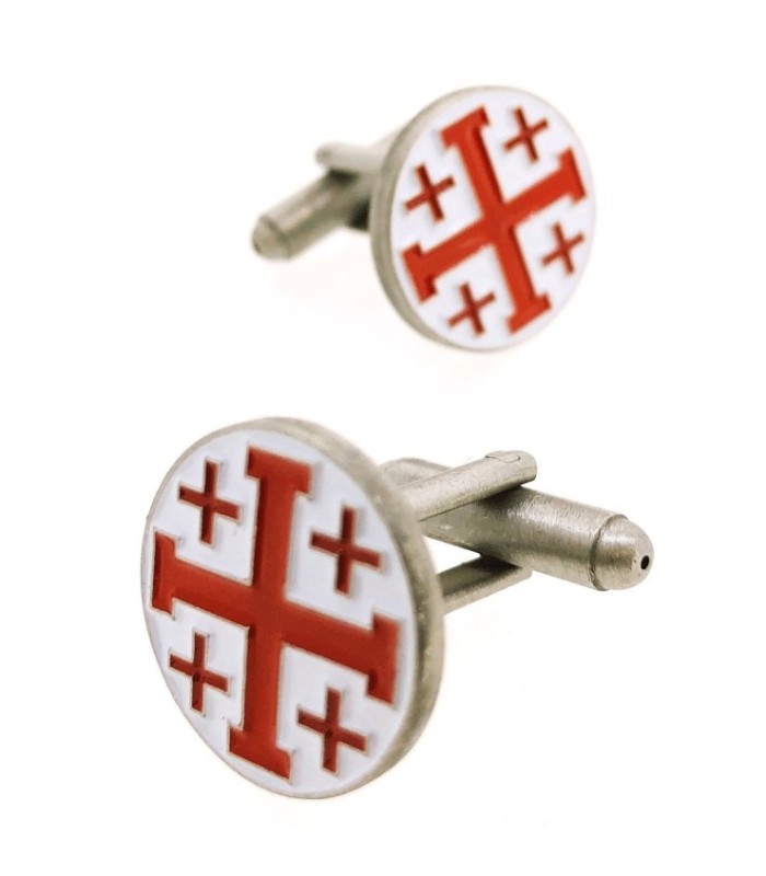Gemelos para camisa Cruz de los Santos Lugares de Jerusalén