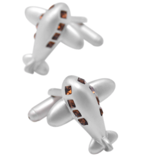 Gemelos para Camisa Crystal Plated Plane